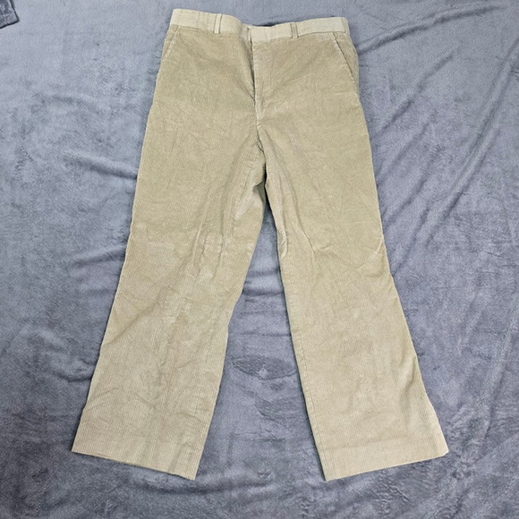 L.L. Bean Other - Vintage LL Bean Corduroy Pants Mens 34 Beige Pleated Wide Wale USA